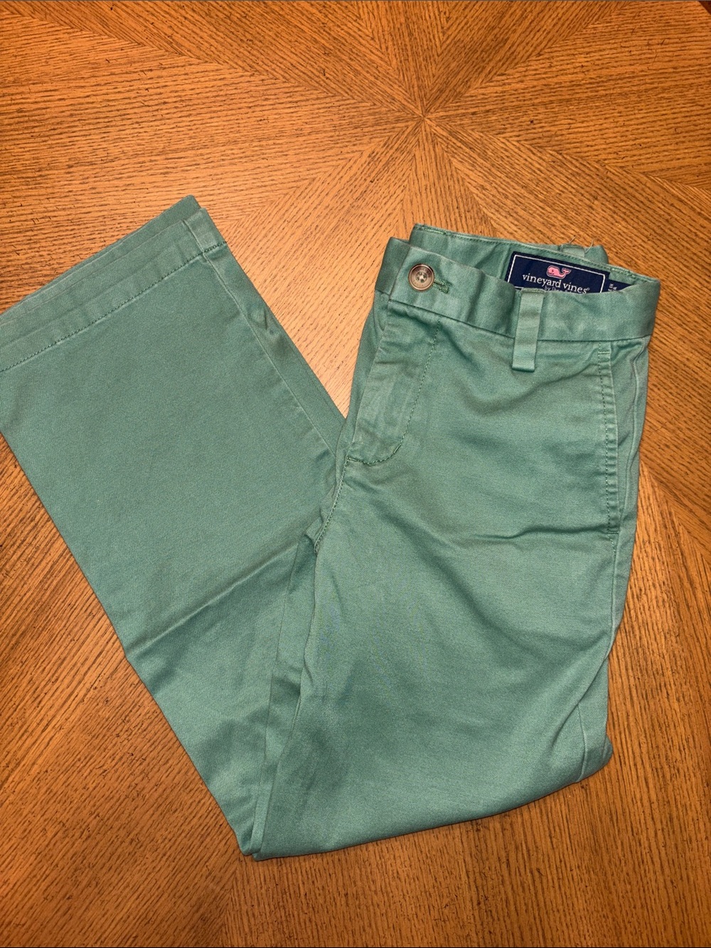 Vineyard Vines Boys Sage Green Chino Pants adjustable waistband